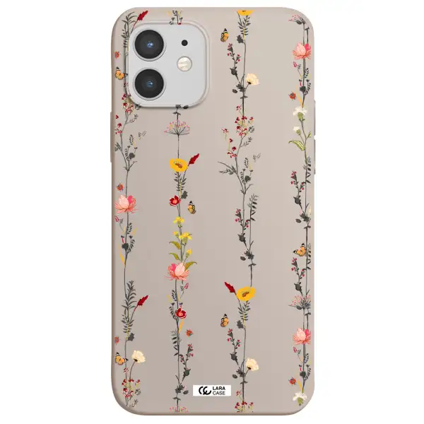 Parallel Flower Apple iPhone 12 Silicone Stone Case