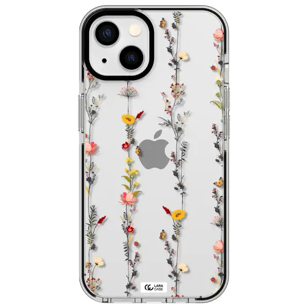 Parallel Flower Apple iPhone 13 impact black border Case