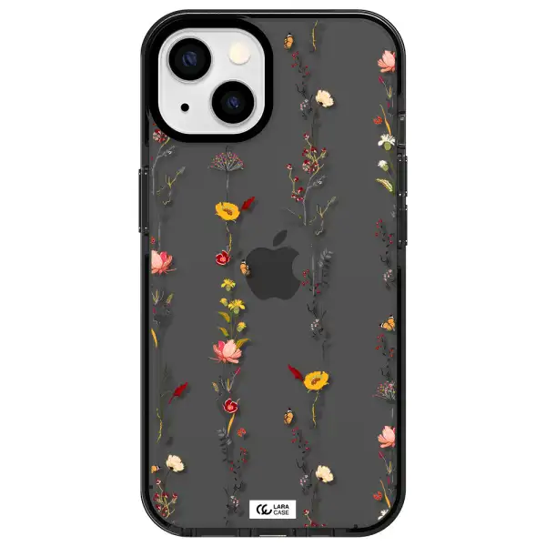 Parallel Flower Apple iPhone 13 impact Smoke Black Case