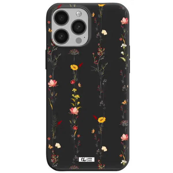 Parallel Flower Apple iPhone 13 Pro Silicone black Case