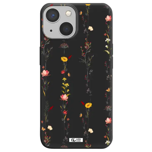 Parallel Flower Apple iPhone 13 Silicone black Case