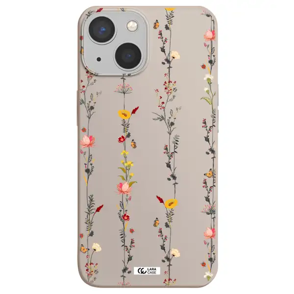 Parallel Flower Apple iPhone 13 Silicone Stone Case