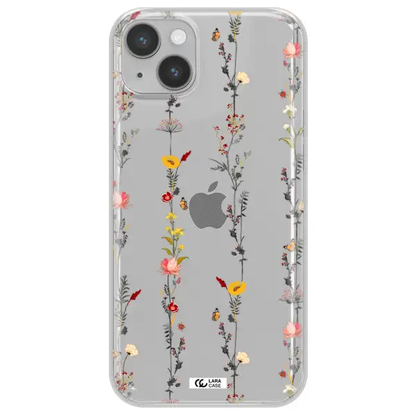 Parallel Flower Apple iPhone 14 Clear TPU Case