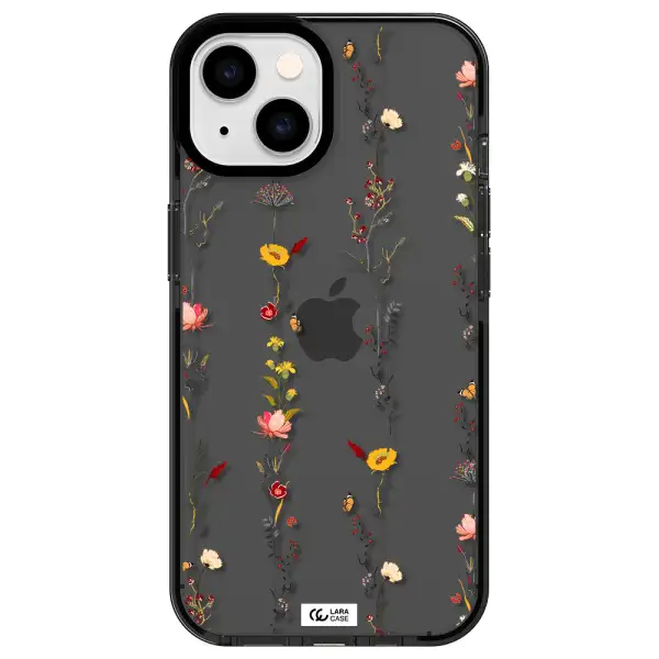 Parallel Flower Apple iPhone 14 impact Smoke Black Case