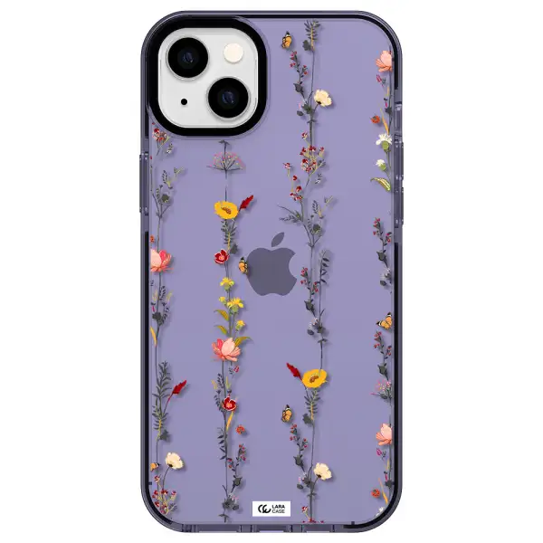 Parallel Flower Apple iPhone 14 plus impact Lilac Case