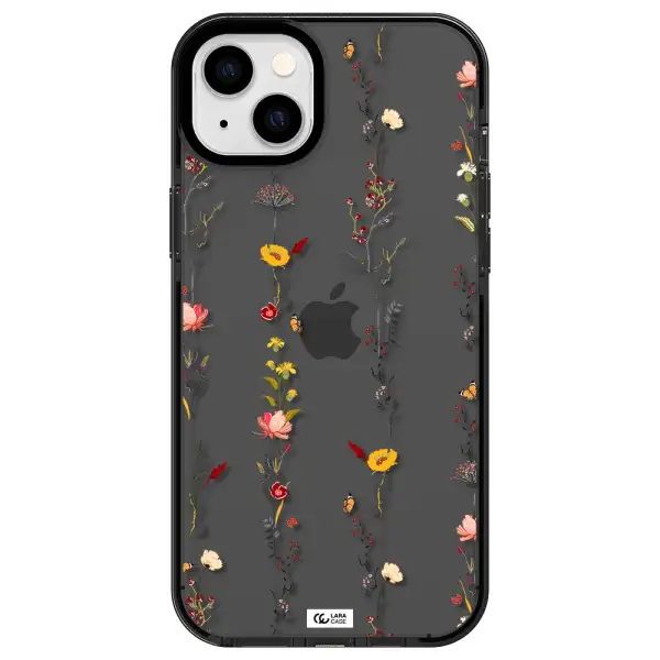Parallel Flower Apple iPhone 14 plus impact Smoke Black Case