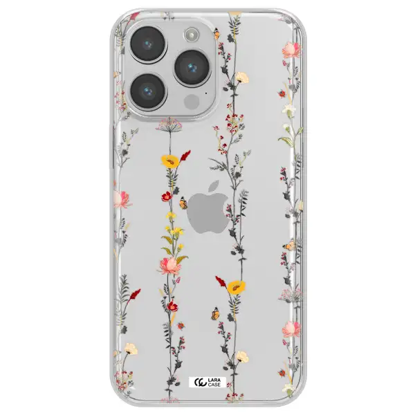 Parallel Flower Apple iPhone 14 pro Clear TPU Case