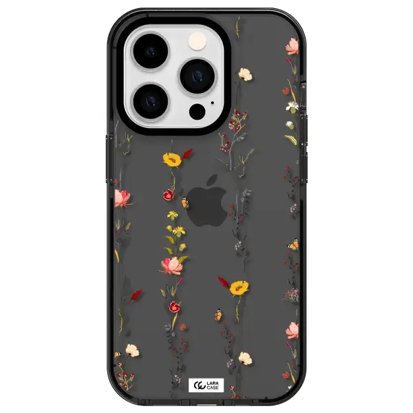 Parallel Flower Apple iPhone 14 pro impact Smoke Black Case