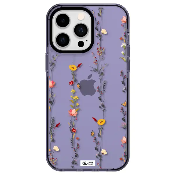 Parallel Flower Apple iPhone 14 pro max impact Lilac Case