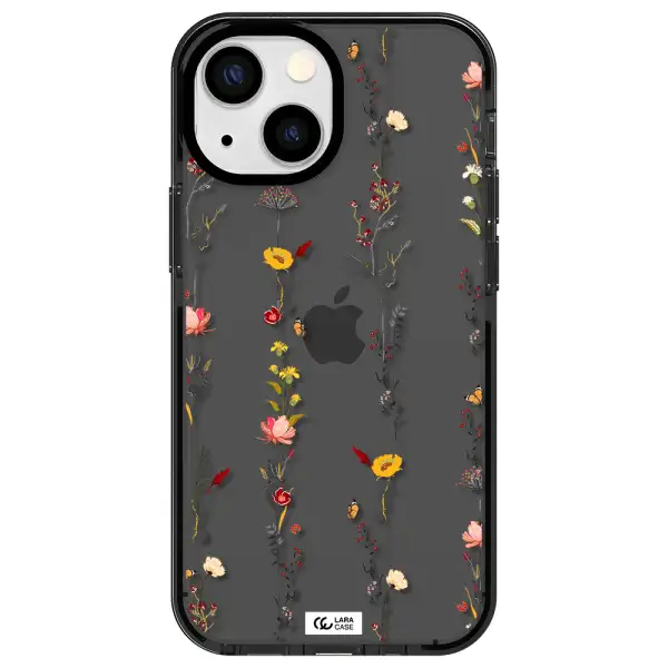 Parallel Flower Apple iPhone 15 Plus impact Smoke Black Case