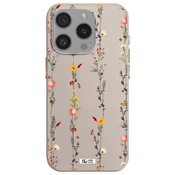 Parallel Flower Apple Iphone 15 Pro Silicone Stone Case