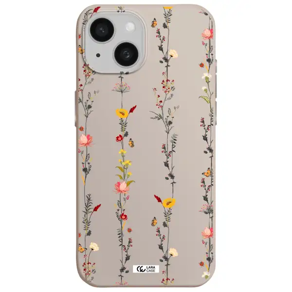 Parallel Flower Apple iPhone 15 Silicone Stone Case