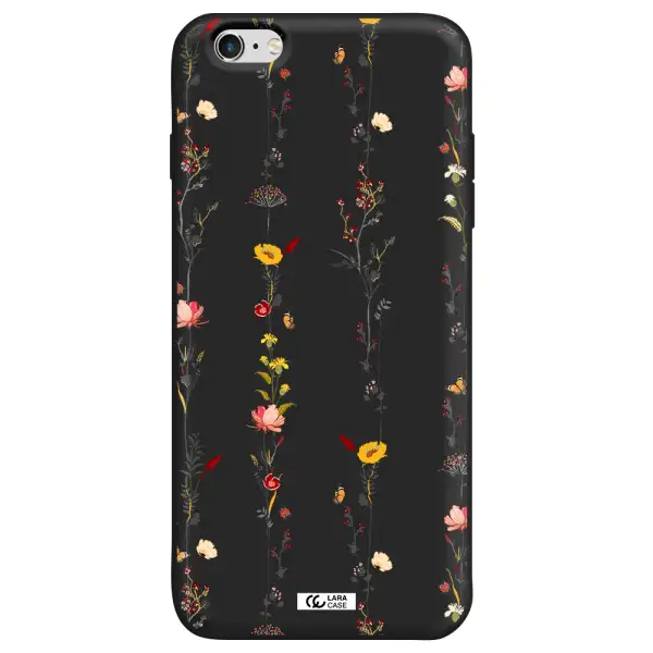 Parallel Flower Apple iPhone 6 plus Silicone black Case