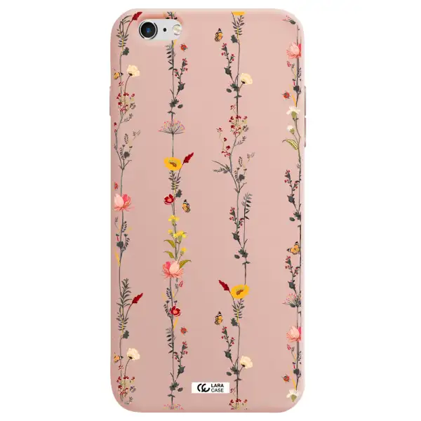 Parallel Flower Apple iPhone 6 plus Silicone pastel pink Case