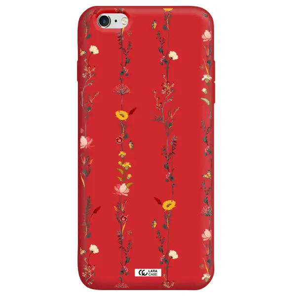 Parallel Flower Apple iPhone 6 s plus Silicone Imperial Red Case