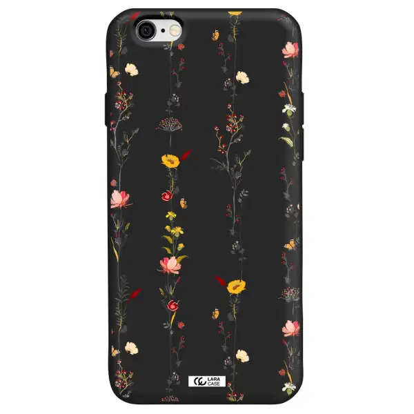 Parallel Flower Apple iPhone 6 Silicone black Case