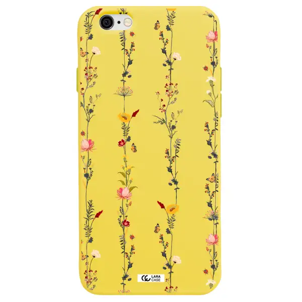 Parallel Flower Apple iPhone 6 Silicone canary yellow Case