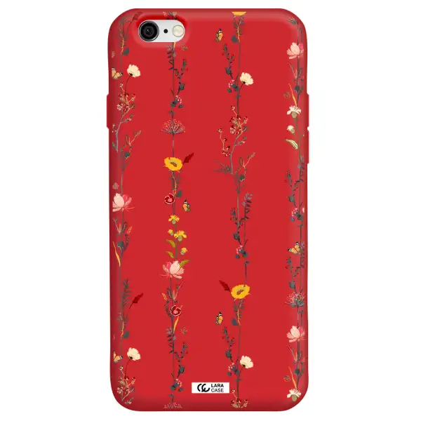Parallel Flower Apple iPhone 6 Silicone Imperial Red Case