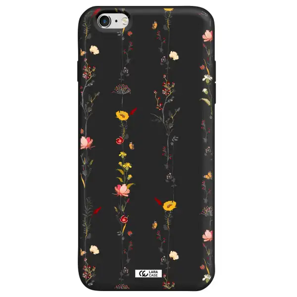 Parallel Flower Apple iPhone 6S Silicone black Case