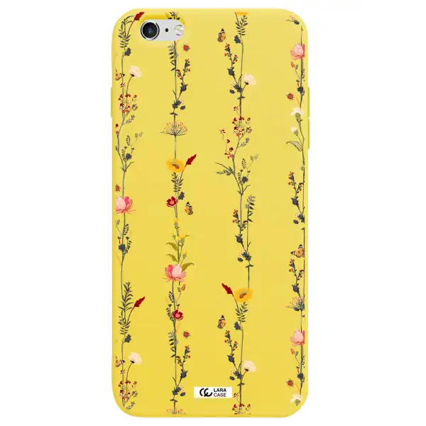 Parallel Flower Apple iPhone 6S Silicone canary yellow Case