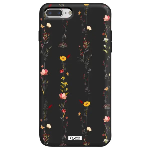 Parallel Flower Apple iPhone 7 plus Silicone black Case