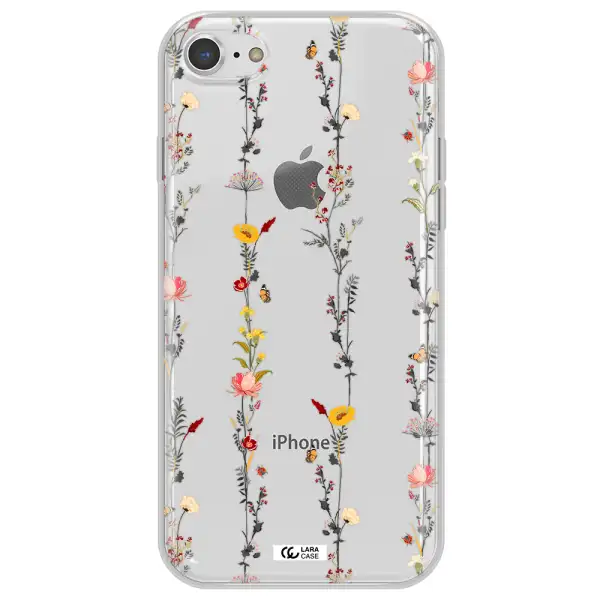 Parallel Flower Apple iPhone 8 Clear TPU Case