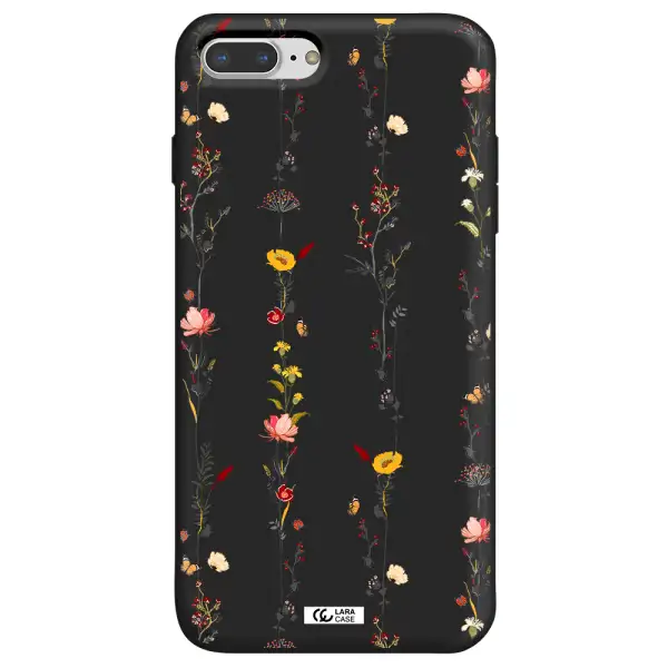 Parallel Flower Apple iPhone 8 plus Silicone black Case
