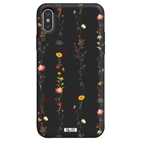 Parallel Flower Apple iPhone X Silicone black Case