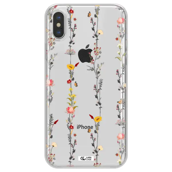 Parallel Flower Apple iPhone XS Clear TPU Case