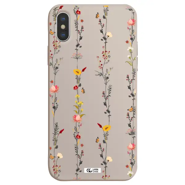 Parallel Flower Apple iPhone XS Silicone Stone Case