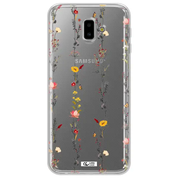 Parallel Flower Samsung J6 Plus Clear TPU Case