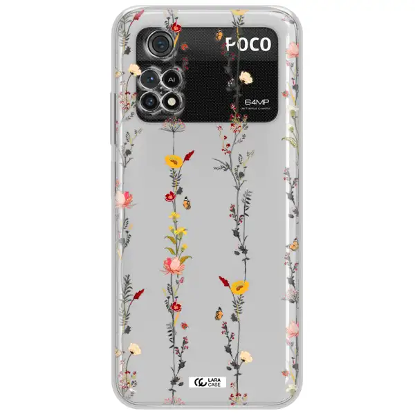Parallel Flower Xiaomi Poco M4 Pro 4G Clear Tpu Case