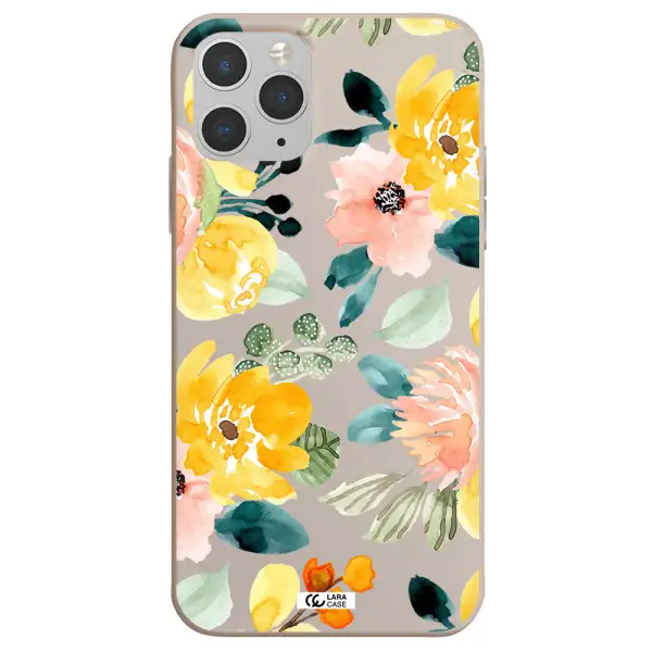 Watercolor Flowers Apple iPhone 11 pro Silicone Stone Case