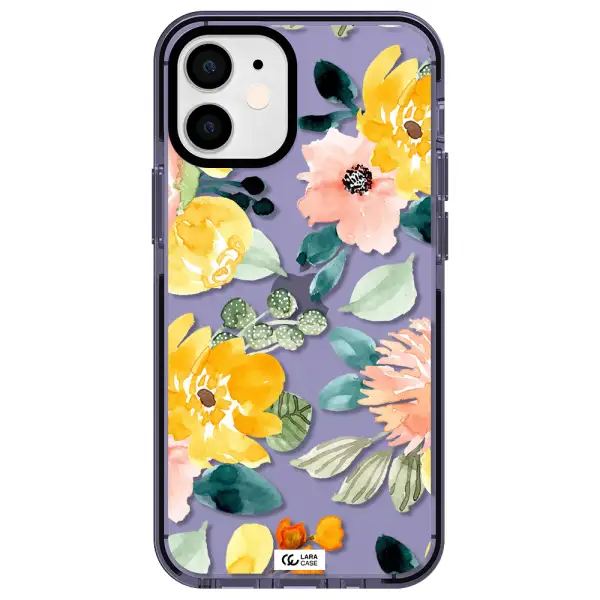 Watercolor Flowers Apple iPhone 12 mini impact Lilac Case