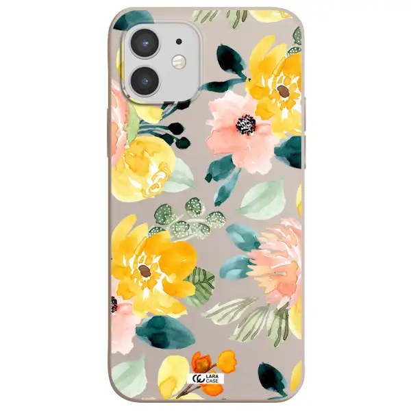 Watercolor Flowers Apple iPhone 12 mini Silicone Stone Case