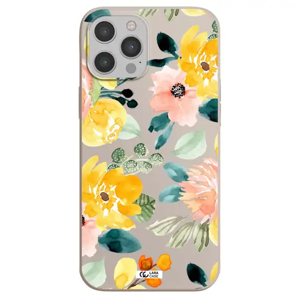 Watercolor Flowers Apple iPhone 12 pro Silicone Stone Case