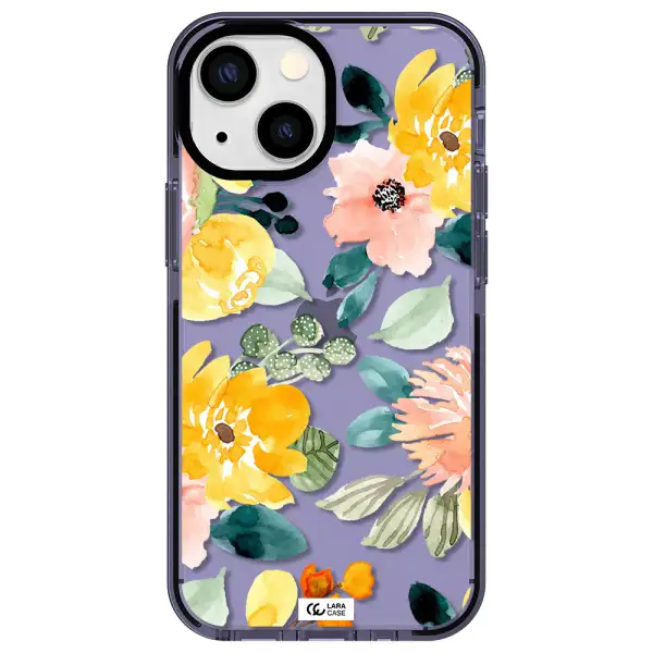 Watercolor Flowers Apple iPhone 13 mini impact Lilac Case