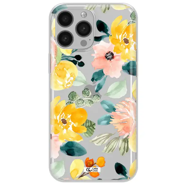 Watercolor Flowers Apple iPhone 13 Pro Max Clear TPU Case