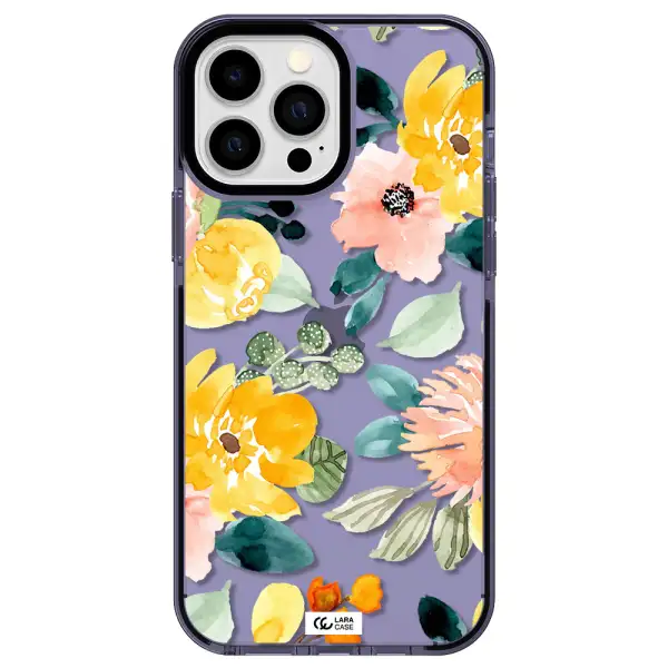 Watercolor Flowers Apple iPhone 13 Pro Max impact Lilac Case