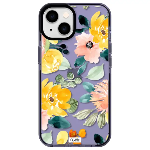 Watercolor Flowers Apple iPhone 14 impact Lilac Case