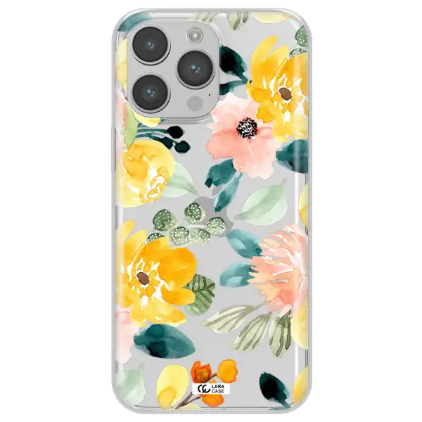 Watercolor Flowers Apple iPhone 14 pro Clear TPU Case