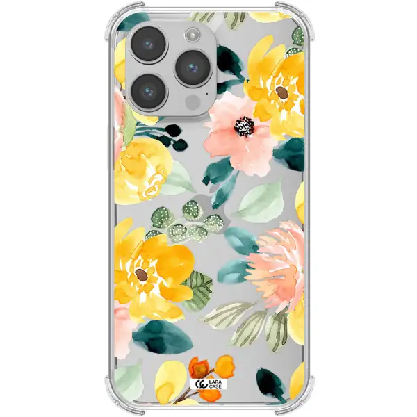 Watercolor Flowers Apple iPhone 14 pro max Clear PC Case