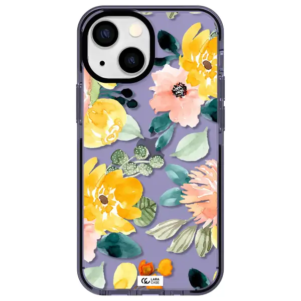 Watercolor Flowers Apple iPhone 15 Plus impact Lilac Case