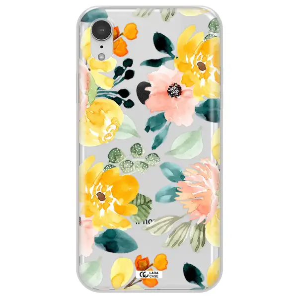 Watercolor Flowers Apple iPhone XR Clear TPU Case