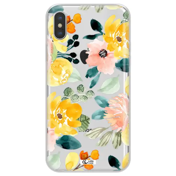 Watercolor Flowers Apple iPhone XS max Clear TPU Case