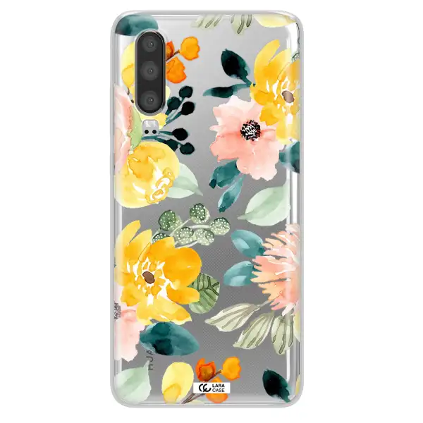 Watercolor Flowers Huawei P30 Clear TPU Case