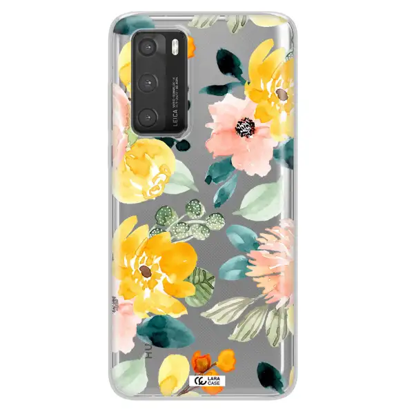 Watercolor Flowers Huawei P40 Clear TPU Case
