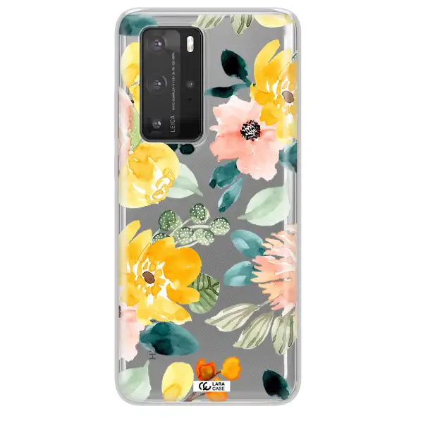 Watercolor Flowers Huawei P40 Pro Clear TPU Case