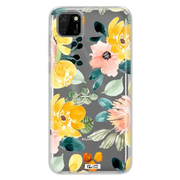 Watercolor Flowers Huawei Y5P Clear TPU Case