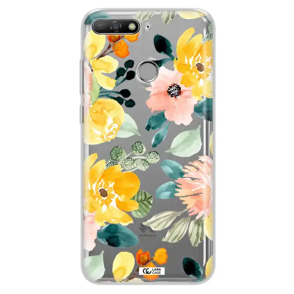 Watercolor Flowers Huawei Y6 Prime 2018 Clear TPU Case